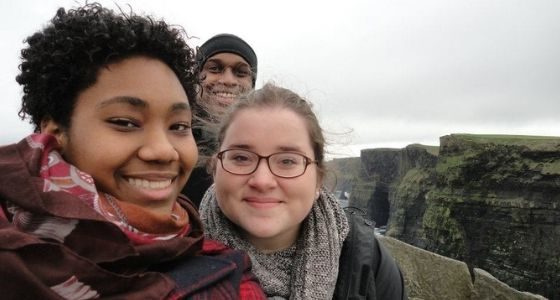 Student trio at Cliffs of Moher