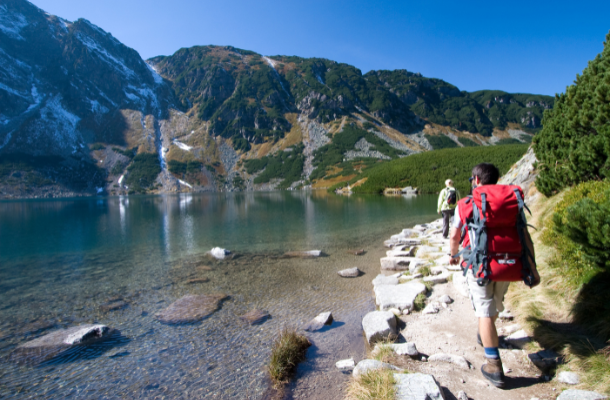 Students hiking in Tatra Mountains