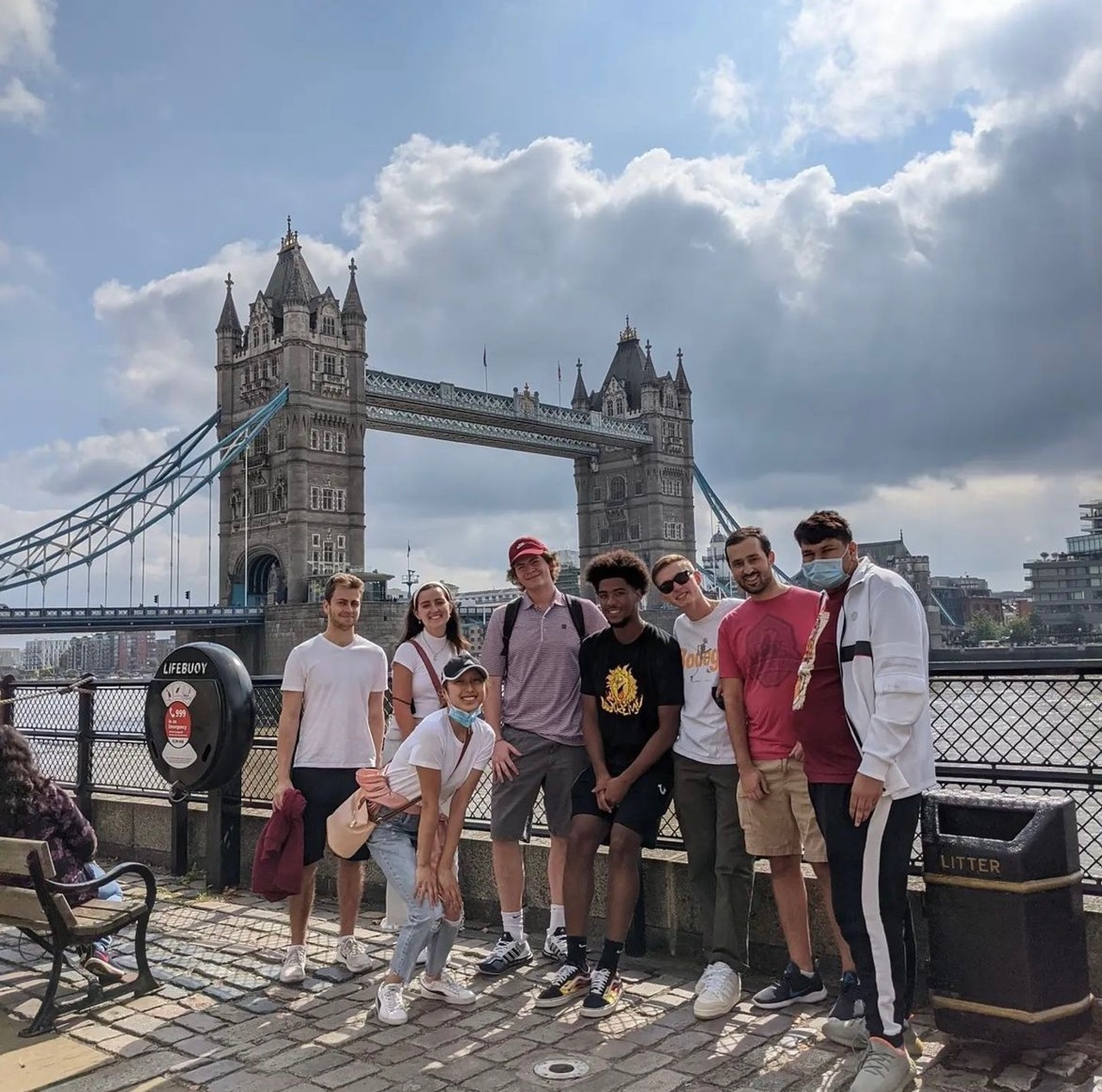 Students at Tower Bridge London England